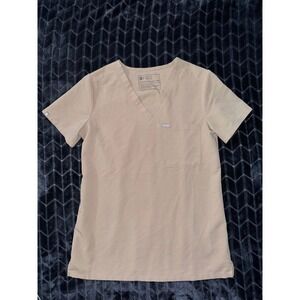 Figs Catarina Top Women's Scrub V-neck Tan Sz 2Xsmall‎